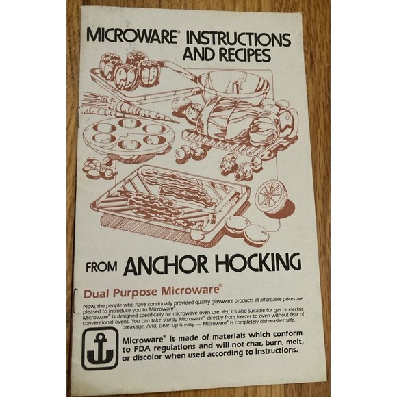 Anchor Hocking Microware Instructions And Recipes Booklet Dual Purpose Microware - Picture 1 of 6